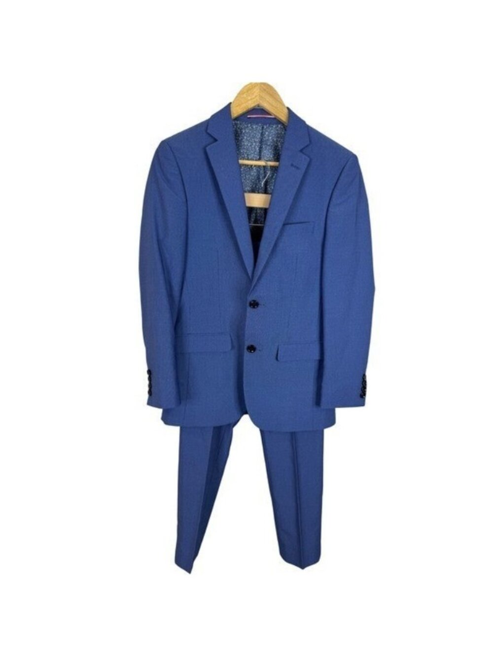 Soul of London Mens Blue 2 Piece Slim Fit Suit Set 34R Jacket 27X26 Pants